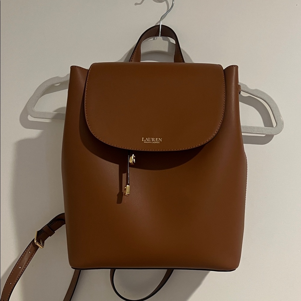 Polo Ralph Lauren Tan Leather Backpack